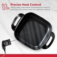 thumbnail image 4 of Sartén eléctrica Holstein Housewares de 30 cm - 1400 W con control de temperatura ajustable, revestimiento antiadherente sin PFOA, asas frías al tacto, olla multifunción, color rojo, 4 of 5