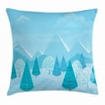 thumbnail image 1 of Northwoods Throw Pillow Cushion Cover, Christmas Forest Woodland with Mountains Abstract Pine Trees Alps Hiking, Decorative Square Accent Pillow Case, 16 X 16 Inches, Pale Blue Teal, by Ambesonne, 1 of 2