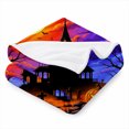 thumbnail image 2 of SPXUBZ Halloween Castle Pattern Flannel Blanket Soft Plush Throw Blanket Seasonal Decor Cozy Warm Blanket for Sofa Bedroom 60"x50", 2 of 5