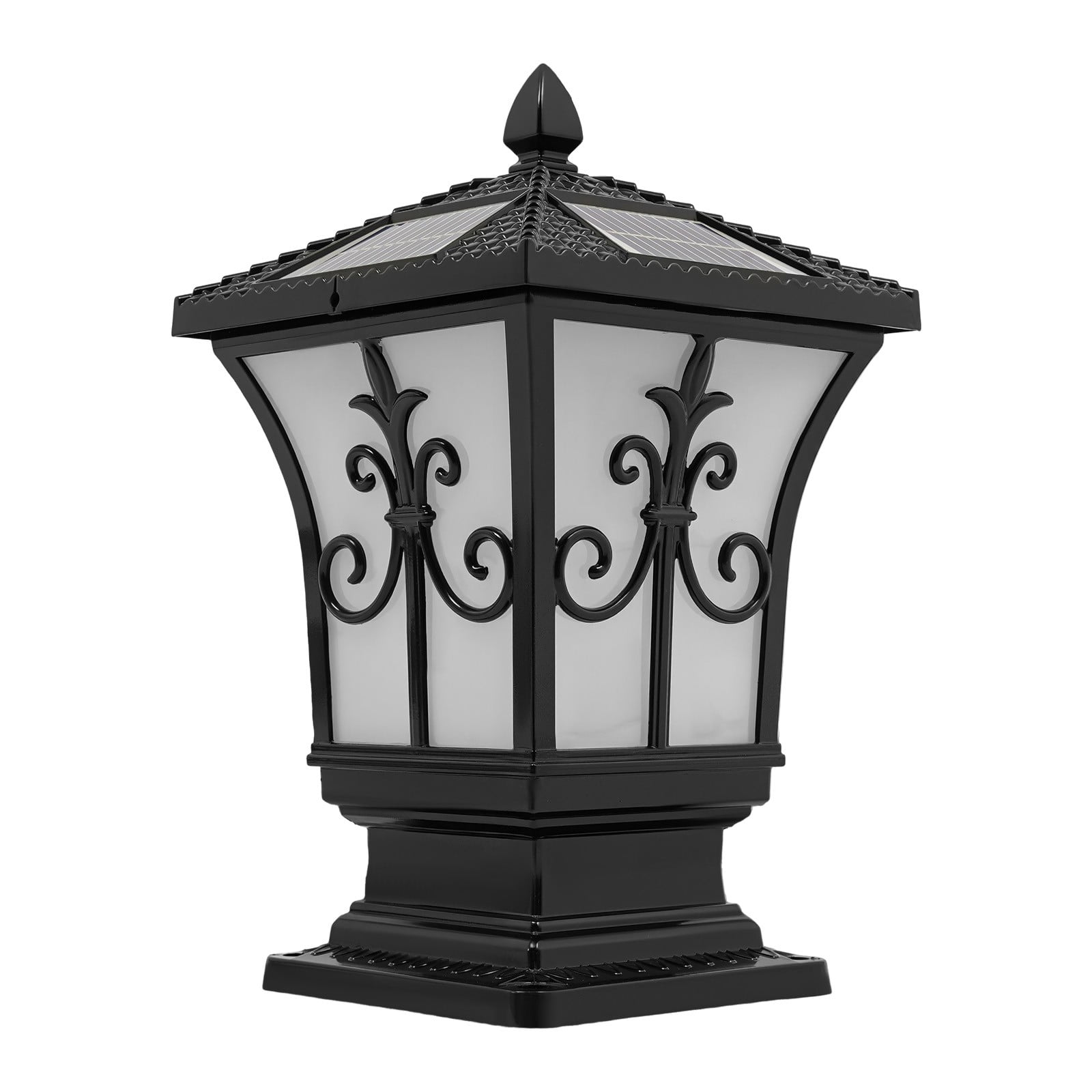 Black Outdoor Solar Post Light, Solar Powered Pillar Light, Garden Light For Installation In The Courtyard, Villa, Porch, Garage, Aisle, Balcony