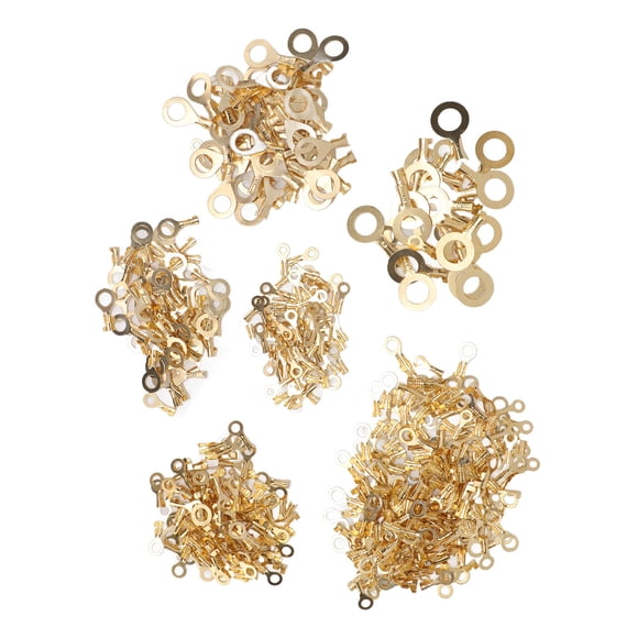 "Premium 540-Piece Brass Ring Terminal Kit with Organized Storage Case - M3/M4/M5/M6/M8/M10 Sizes for Secure Electrical Connections"