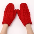 thumbnail image 4 of Double-Layer Knit Gloves - Winter Fleece-Lined Mittens for Outdoor Work (Windproof & Durable) Under 5$, Yubnlvae Winter Gloves for Women Warm Glove Windproof , Red, One Size, 4 of 4