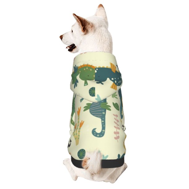 Fotbe Seahorse Sudadera con Estampado para Perros Pequeños – Suéter con Capucha para Mascotas, Tela Suave de Forro Polar con Bolsillo-Small