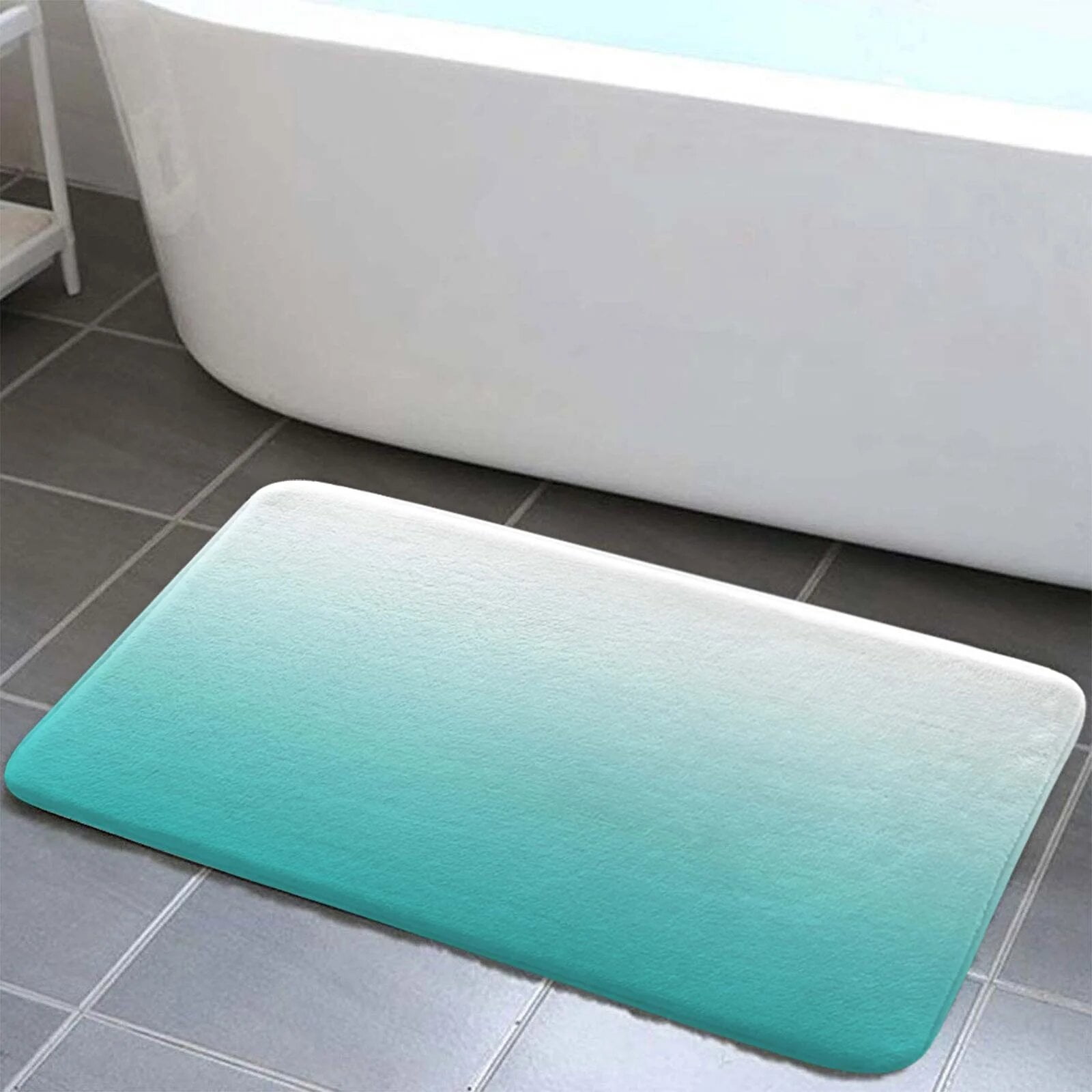 DeeCabin Teal Bathroom Rugs Soft Bath Mat Non-Slip Floor Mat for Bathroom Living Room Bedroom 16 x 24 Inches
