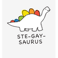 thumbnail image 2 of Pride Ste-Gay-Saurus Crew Neck Short Sleeve Adult T-shirt
-XS-White, 2 of 3