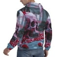 thumbnail image 6 of Naloa Gothic Red Skull Cemetery Men's Casual Hooded Collar Drawstring Hoodies Pullover Sweatshirts Casual Long Sleeve Shirts-4X-Large, 6 of 7
