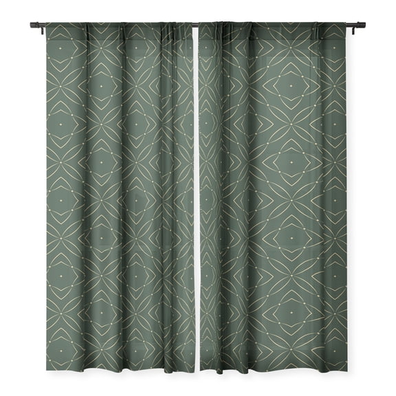 Society6 Marta Barragan Camarasa Vintage Emerald Pattern 50" x 96" Single Panel Sheer Window Curtain