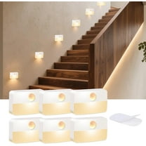 Motion Sensor Night Light for Indoor: 6 Pack Battery Operated Stair Lights LED 3000k Step Lights - Motion Sensor Lamp for Cabinet Closet Hallway Bedroom Stairs (Battery Powered)