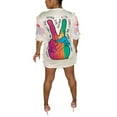 thumbnail image 2 of Liacowi Women Sequined T Shirt Dress Half Sleeve Letters Pattern Party Casual Loose Dress, 2 of 3