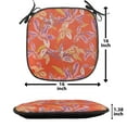 thumbnail image 5 of Floral Chair Seating Cushion, Exotic Leaves Botanical Summer Theme Happy Warm Tones, Soft Seat Pads for Office with Anti-slip Backing, 16"x16", Vermilion Multicolor, by Ambesonne, 5 of 7