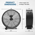 thumbnail image 5 of Soonbuy 30 Inch Industrial Drum Fan, 3-Speed High Velocity Floor Fan, Heavy Duty Metal Air Circulator with Caster Handle for Patios, Warehouses, Commercial, Factories and Workshops, 5 of 7