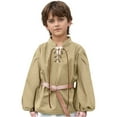 thumbnail image 2 of KAUOD Medieval Boys Shirt Renaissance Kids Lace-up Retro Shirts Funny Long Sleeve Costume Top Party Dress up Clothes, 2 of 4