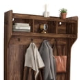 thumbnail image 6 of 2024 New Hall Tree with Bench and Shoe Storage, Entryway Bench with Coat Rack, Mudroom Bench with 8 Open Compartments, Side Hooks & Top Shelf for Hallway, Living Room, 6 of 7
