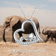thumbnail image 3 of Cuoka Elephant Necklace 925 Sterling Silver Heart Pendant Necklaces with Cubic Zirconia 18K White Gold Plated 18'' Chain Cute Animal Jewelry Birthday Xmas Gift for Women Mom Wife, 3 of 6