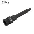thumbnail image 3 of Uxcell 2pcs M8 Triple Square Bit Socket 100mm/3.94" Length 1/2" Square Drive 12 Point Spline Extension Impact Bit Power Nut Driver Set S2 Steel Socket Ratchet Wrench Bits, Black, 3 of 7
