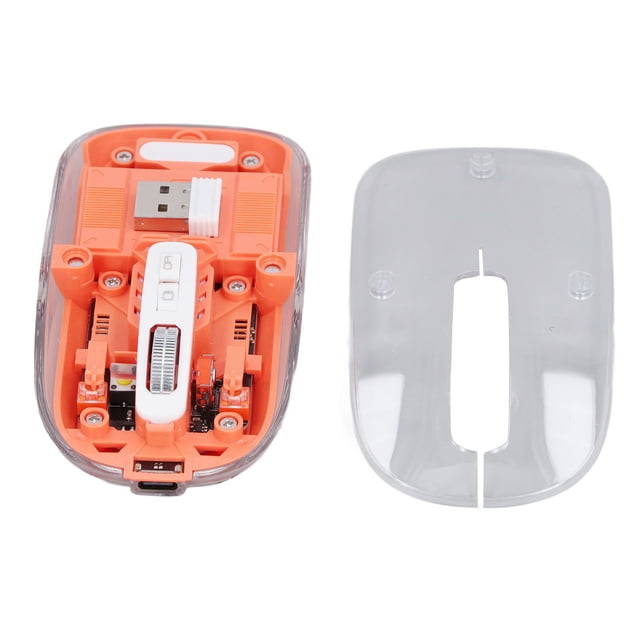 Ratón Inalámbrico, Mouse De Juego Transparente Con Receptor USB, Ratón Silencioso Inalámbrico Ergonómico, 3 Modo 2.4GHz BT1 BT2, 3 DPI Ajustable, Para PC Portátil