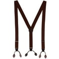 thumbnail image 2 of CTM  35mm Wide Elastic and Leather Button-End Suspenders (Men), 2 of 5