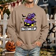 thumbnail image 2 of Men Halloween Themed Sweatshirt Cute Ghost Graphic Casual Long Sleeve Spooky Pullover Sweatshirts Fall Winter Trendy Comfort T-Shirts Camel M, 2 of 5