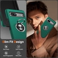thumbnail image 6 of for Google Pixel 8 Case, Slim Fit Case for Pixel 8 with Ring Holder Kickstand [Military Grade Drop Tested] [TPU+PC] Dual Layer Shockproof Protective Phone Case for Google Pixel 8, Green, 6 of 14