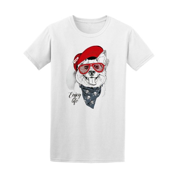 Smiling Dog With Red Cap Tee Men's -Image by Shutterstock
