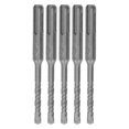 thumbnail image 1 of 5Pcs Rotary Hammer Drill Bit Cemented Carbide Tip Spiral 2 Flutes Impact Drill Bit for Brick Stone 110mm 6mm/0.24in Open Diameter, 1 of 5