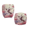 thumbnail image 4 of SCRAWLGOD Hummingbird Peach Blossom Pink Set of 2 Comfortable Office Chair Slipcover Non-Slip Breathable Swivel Chair Cover Anti-Dust Boss Chair Slipcovers for Office Decoration, 4 of 7