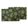 thumbnail image 3 of S4Sassy Green Monstera Leaves Washable Printed Dining Reversible Tablemats With Napkins Set, 3 of 3