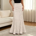 thumbnail image 2 of CAIXIA Womens Maxi Skirt 2026 Summer Flowy Polka Dot Floral High Waisted Mermaid Office Work Spring Long Slip Skirts, 2 of 5