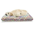 thumbnail image 1 of Geometric Pet Bed, Mixed Mosaic Vivid Nature Inspired Girls Hippie Contrast Design, Chew Resistant Pad for Dogs and Cats Cushion with Removable Cover, 24" x 39", Multicolor, by Ambesonne, 1 of 4