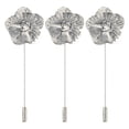 thumbnail image 1 of Uxcell 3Pcs Lapel Pin for Men Metal Lapel Rose Flower Pin Silver, 1 of 6