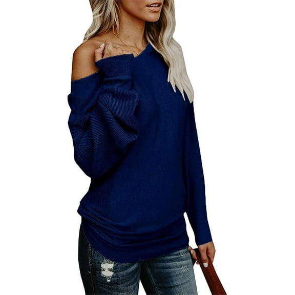 Sherrylily Women's Off The Shoulder Sweater Long Sleeve Oversized Knit Tops