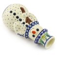 thumbnail image 2 of Polish Pottery 6½-inch Snowman Candle Holder (Winter Ferns Theme) Hand Painted in Boleslawiec, Poland + Certificate of Authenticity, 2 of 6