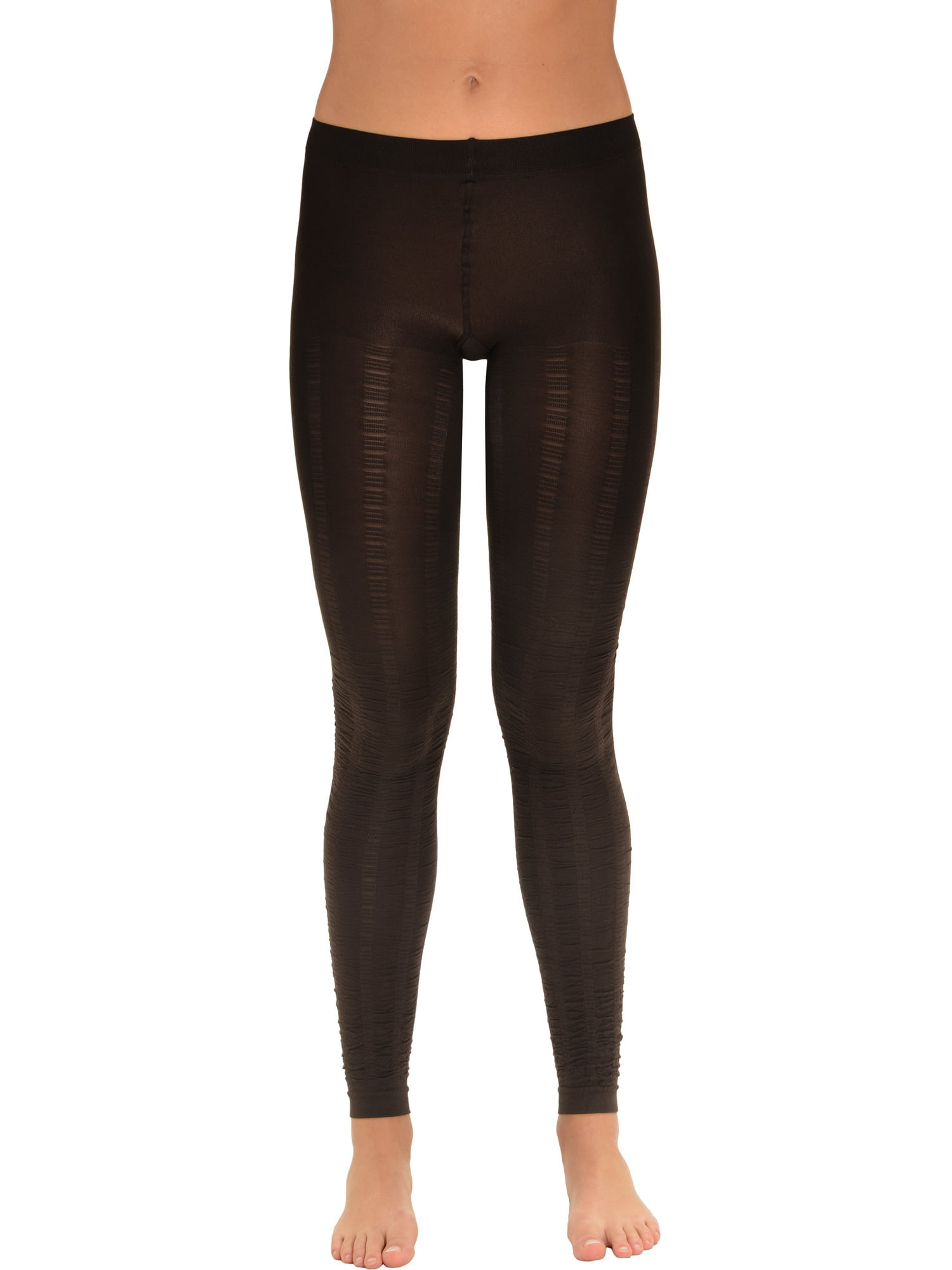 Womens Low Rise Leggings - Fashion Tights in Wet Look Black Tricot