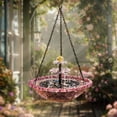 thumbnail image 4 of Pink Solar-Powered Hanging Waterfall Bird Bath Fountain, 4 of 4