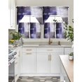 thumbnail image 5 of Purple Gray Kitchen Curtains Sets 36 Inch Length with Valance, Modern Oil Painted Art Abstract Geometric Swag Valances and Tiers Curtain Set Drapes Swag Curtains for Living Room, Bathroom, Bedroom, 5 of 6