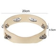 thumbnail image 7 of opvise 8inch Kids Wooden Headless Tambourine Bell Metal Single Row Musical Instrument Wood Color, 7 of 7