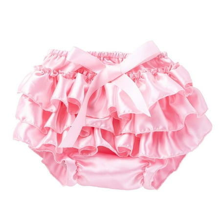 NaWent 0-2T Bloomers Newborn Toddler Kids Cotton Ruffle Shorts Diaper Cover Pink 0-3 Months