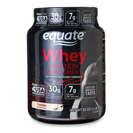 Equate Smooth Vanilla Whey Protein Supplement, 32.38 oz