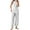 White, variant on CheerKidz Womens Casual Long Sleeve Lace Up Top with Wide Leg Pants Set Exposed Navel Detail Two Piece Outfit for Party and Night Out