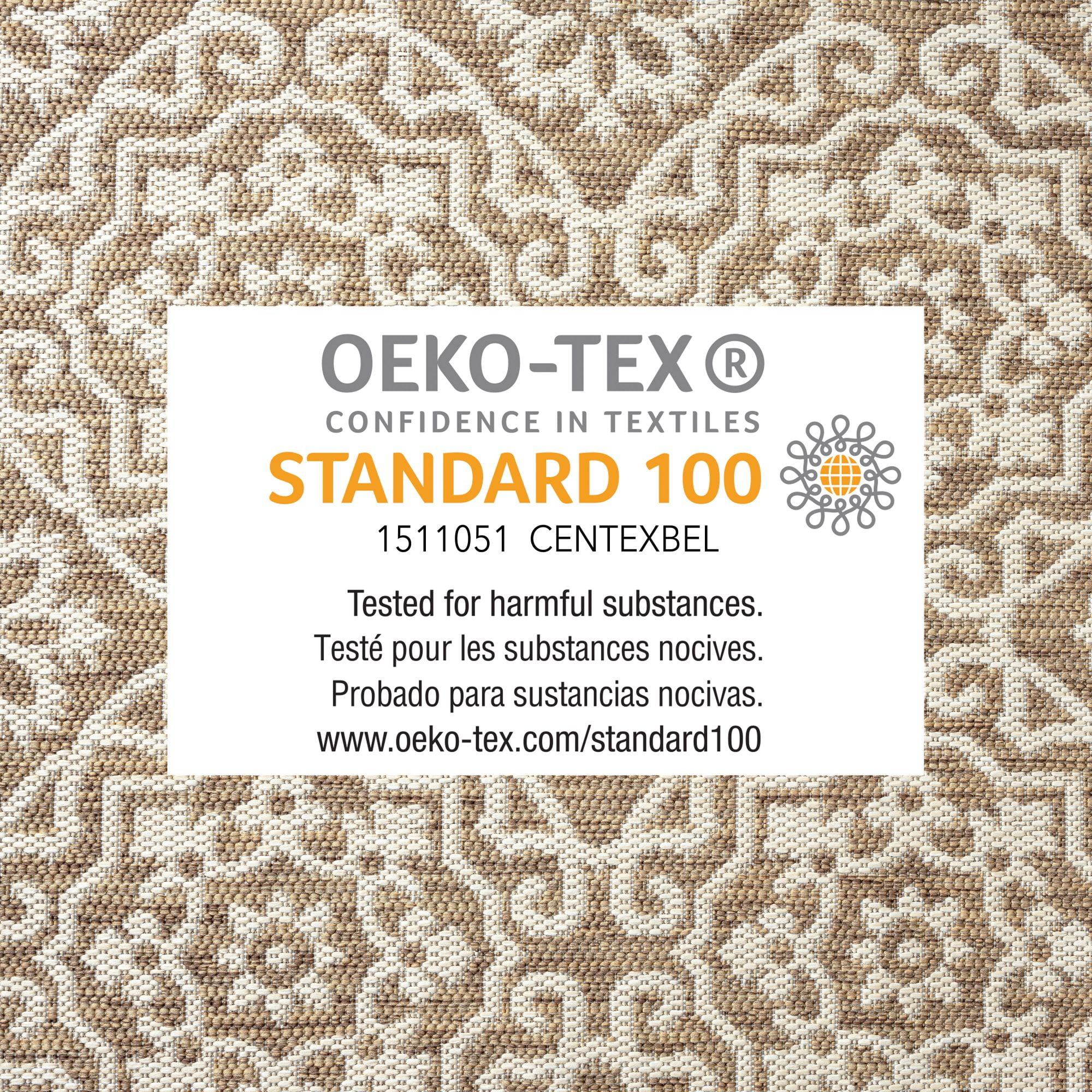 Nicole Miller New York Patio Country Danica Transitional Geometric Indoor/Outdoor Area Rug, Brown/Beige, 6'6"x9'2"