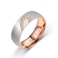 thumbnail image 6 of Couple's Matching Heart Ring, His or Her Matching Wedding Band in Stainless Steel, for Men or Women, Comfort Fit（1 Pair,A male ring and a female ring）, 6 of 7