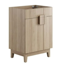 Vanity Cabinet (Sink not included), Brown Oak, Melamine Wood , Hotel Bedroom Bathroom, Modern Contemporary HB36061