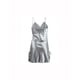 thumbnail image 2 of Noche de seda sexy para mujeres con encaje, vestido de pijama gris-lace M, 2 of 6
