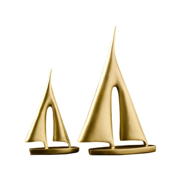 Figurillas de barcos náuticos, esculturas de veleros, estatuas de embarcaciones marítimas con estructura de resina, piezas decorativas para salón, estantería, mesa, oficina, 30 x 19 x 5 cm y 20 x 13