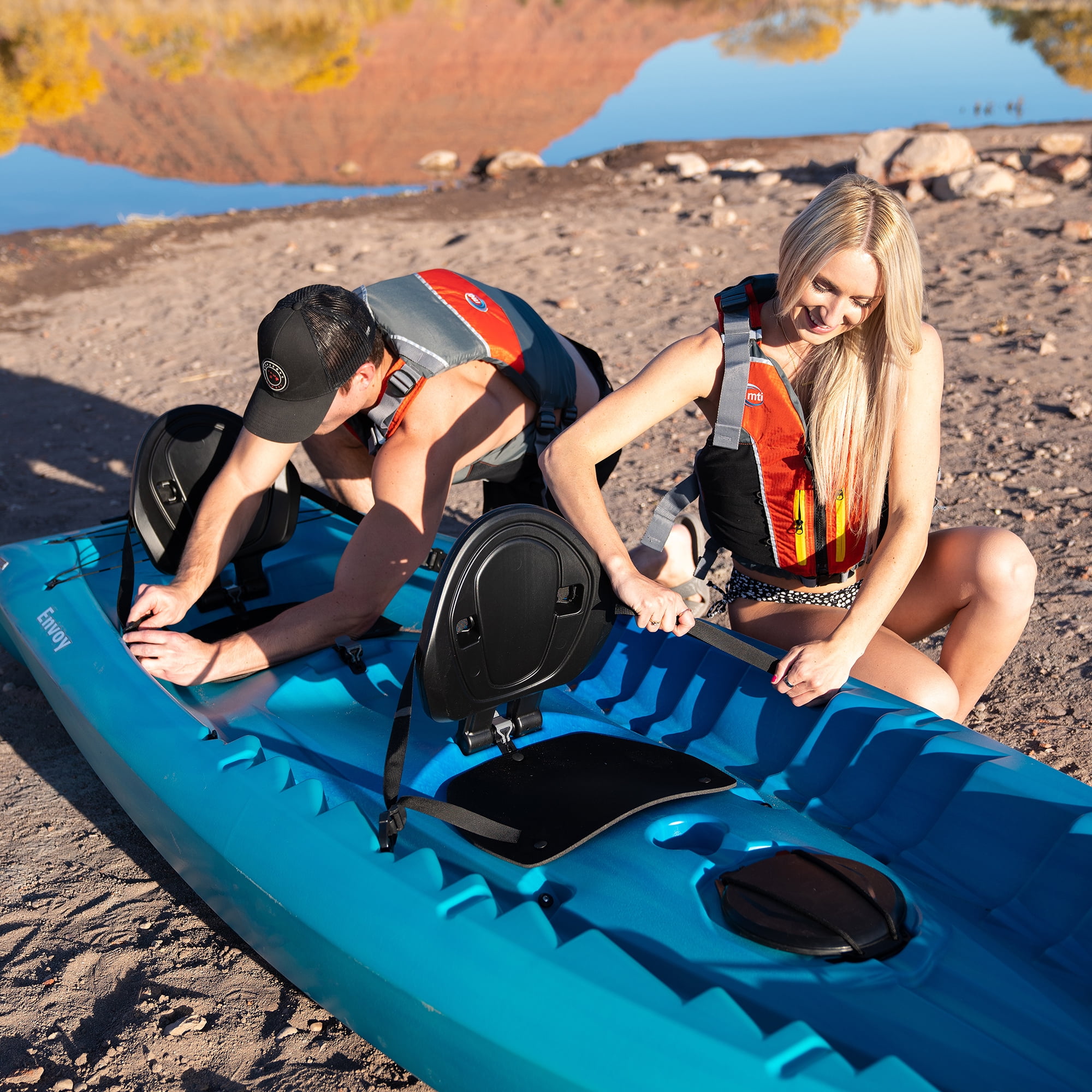 Lifetime Envoy 10.5 ft Sit-On-Top Tandem Kayak with Paddles, Sunset Fusion (91260)