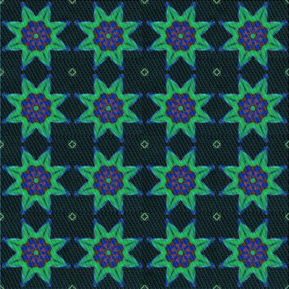 Ahgly Company Indoor Square Patterned Night Blue Area Rugs, 4' Square