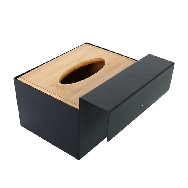 simhoa Glove Dispenser Rack Disposable Glove Storage Box for Office Home Countertop Wood