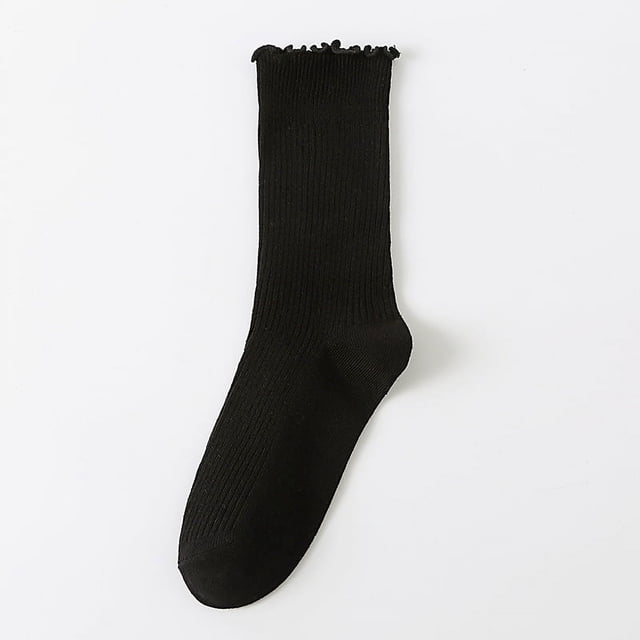 Nvzi 3 pares de calcetines de algodón para mujer, finos, suaves, cómodos, transpirables, por encima del tobillo, para negocios, informales (negros)