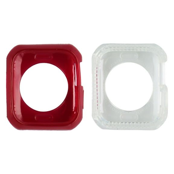 ITSKINS Spectrum Case 2-Pack for Apple Watch SE 2nd/6/5/4 (44mm) - Clear & Red