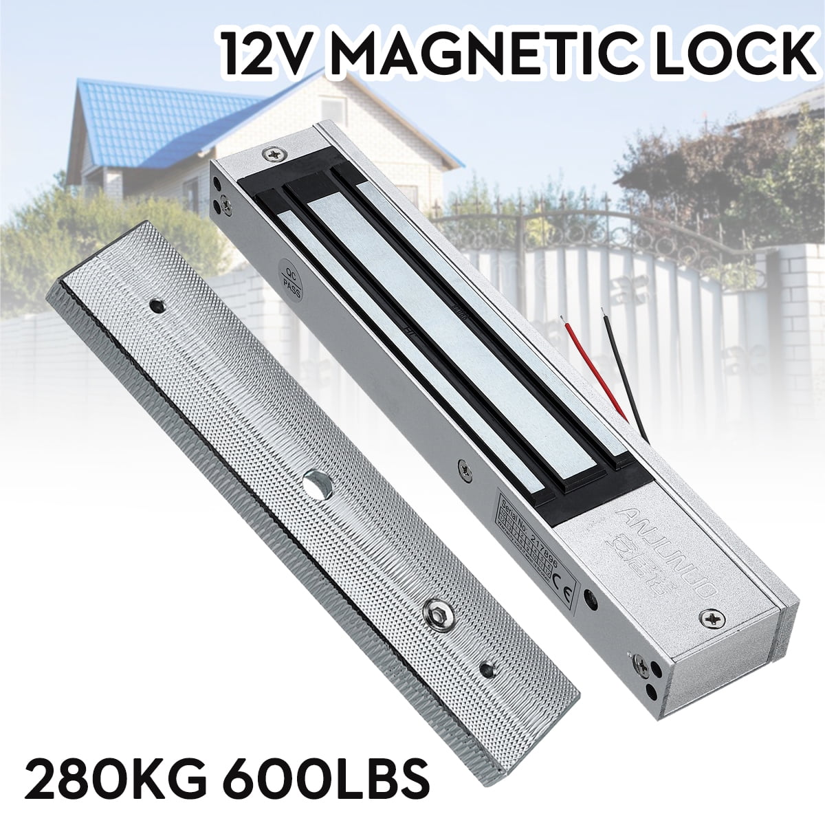 Holding Force Electric Magnetic Lock Door Security System 600Lbs/280KG 12V 